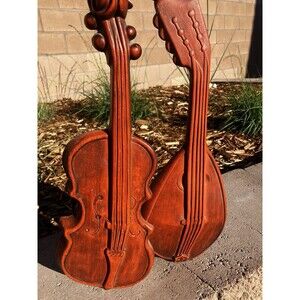 VTG 70’s Royal Cast Metal Mandolin & Violin Wall Hanging Decor 17”